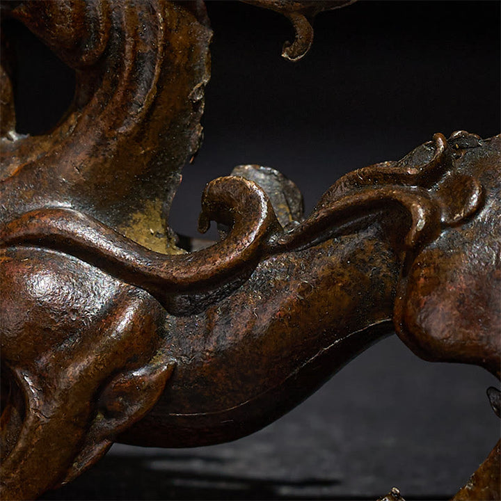 Buddha Stones FengShui Small PiXiu Alloy Wealth Luck Decoration 9.2*2.4*5.2 cm - image 8