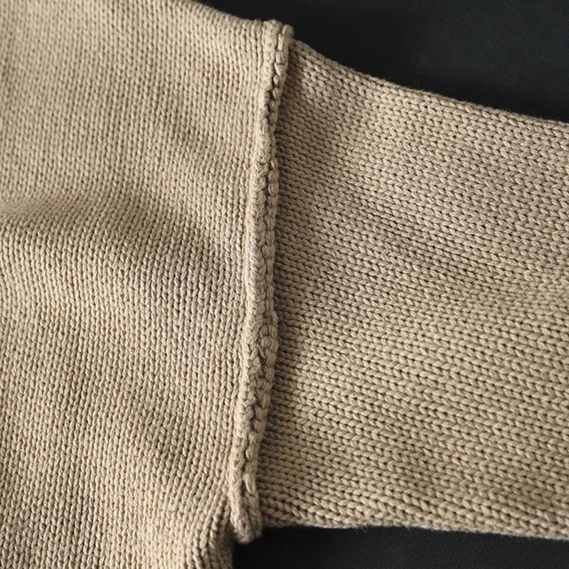 Buddha Stones Patchwork Figure Pattern Buttons Cotton Women's Long Sleeve Cardigan Sweater - image 6