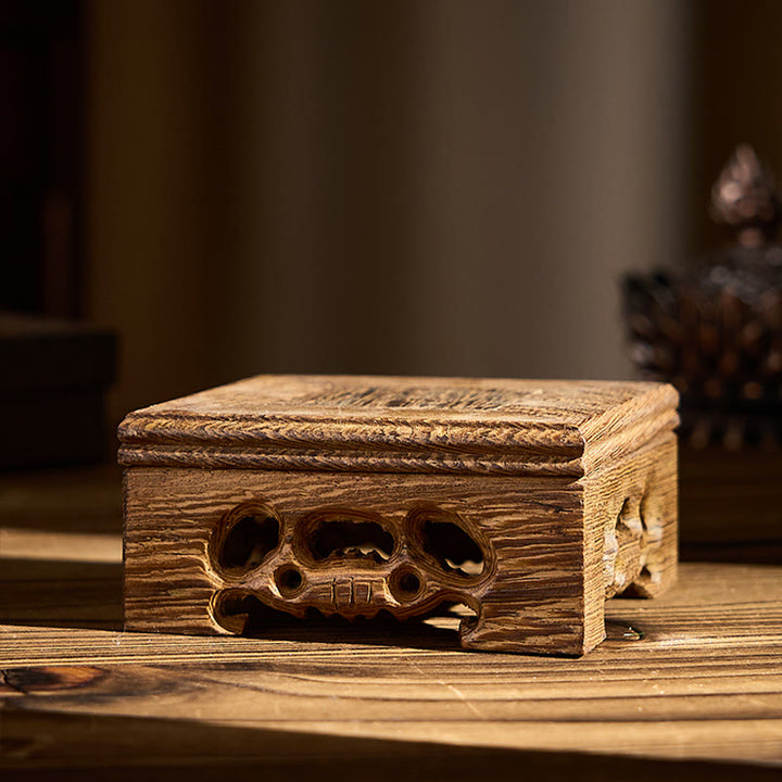 Buddha Stones Formless Buddha Ceramics Wenge Wood Desk Serenity Decoration - Small Square Table 8*8*3.8 cm - image 5