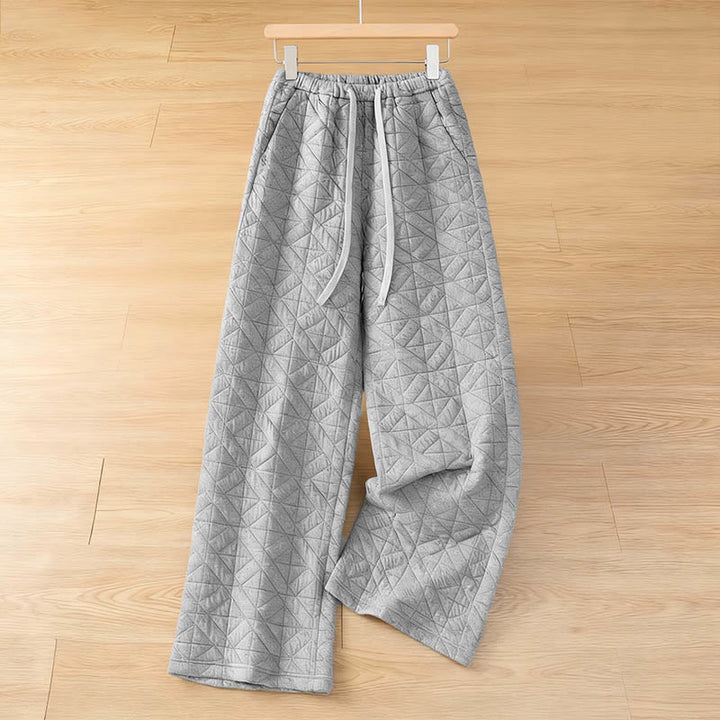 Buddha Stones Women's Fall Solid Color Drawstring Thermal Wide Leg Pants With Pockets - Silver - US8-10，UK/AU12-14，EU40-42 (2XL) - image 10