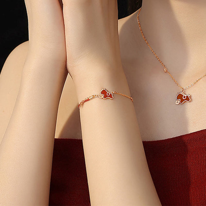 Buddha Stones 925 Sterling Silver Year Of The Horse Red String Red Agate Coin Charm Luck Bracelet - image 25