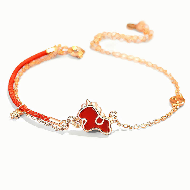 Buddha Stones 925 Sterling Silver Year Of The Horse Coin Charm Red Agate Blessing Necklace Pendant - image 10