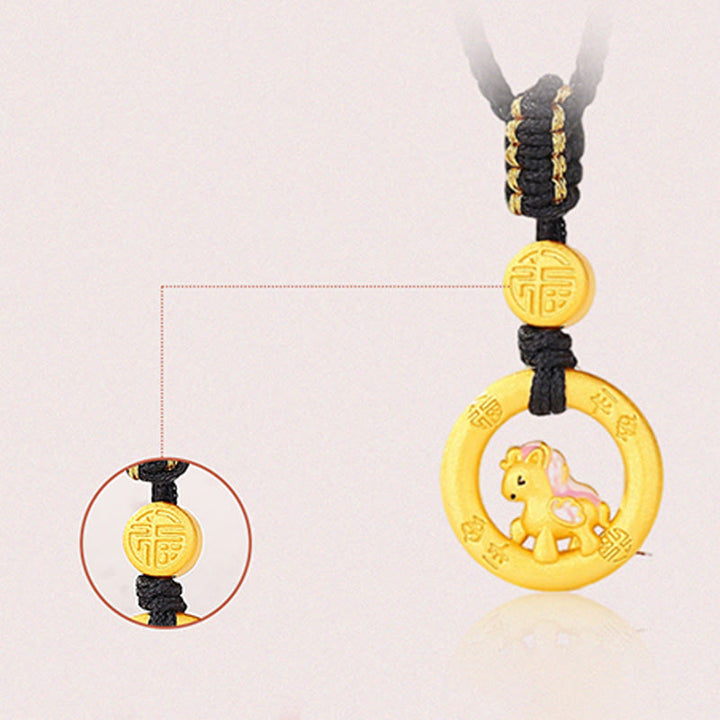 Buddha Stones 925 Sterling Silver Year Of The Horse Peace Buckle Balance String Couple Bracelet - image 15