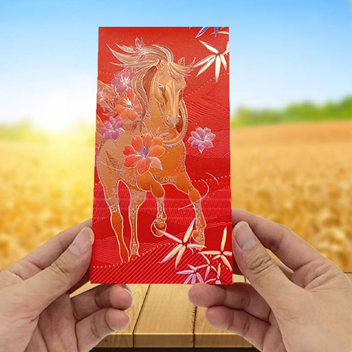 Buddha Stones 6pcs Multi-Color Chinese Red Envelope Get Rich Year Of The Horse 2026 New Year - image 24
