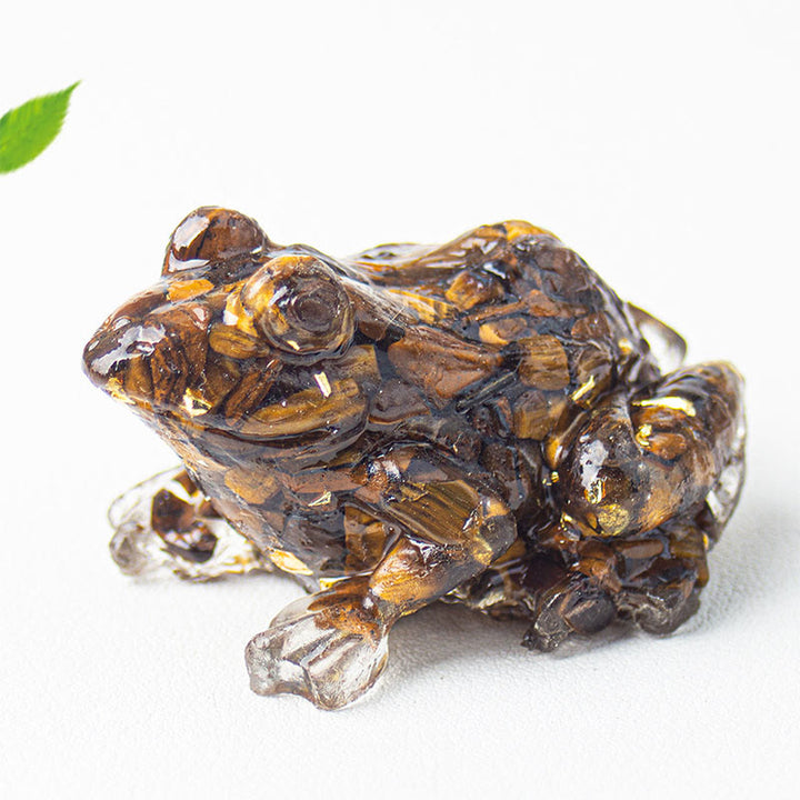 Buddha Stones Crystal Drip Resin Small Frog Passion Decoration Statue - image 26