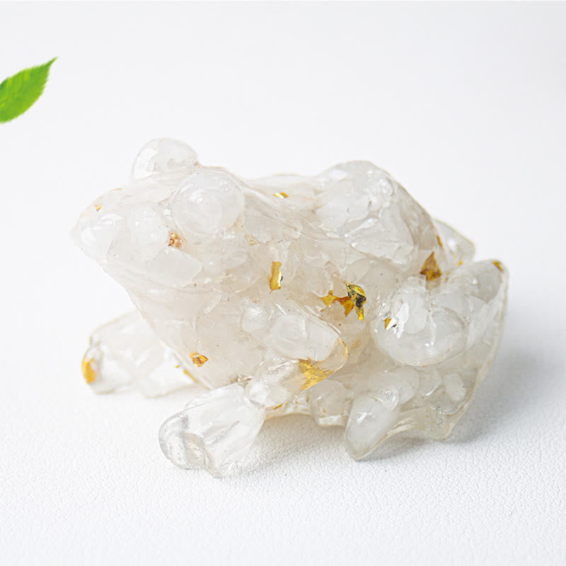 Buddha Stones Crystal Drip Resin Small Frog Passion Decoration Statue - image 7