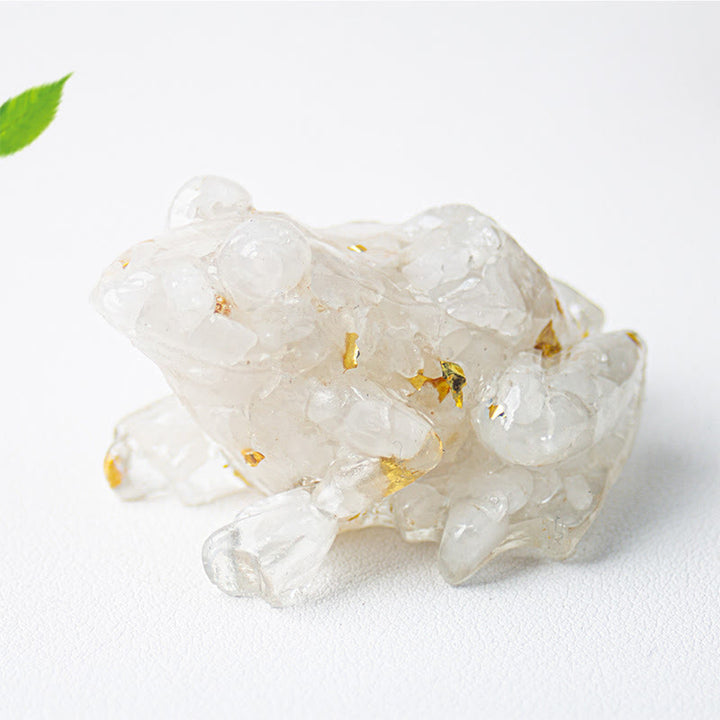 Buddha Stones Crystal Drip Resin Small Frog Passion Decoration Statue - image 7