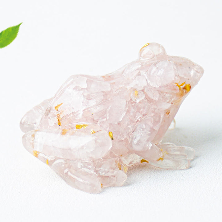 Buddha Stones Crystal Drip Resin Small Frog Passion Decoration Statue - Pink Crystal(65*55*38mm) - image 20