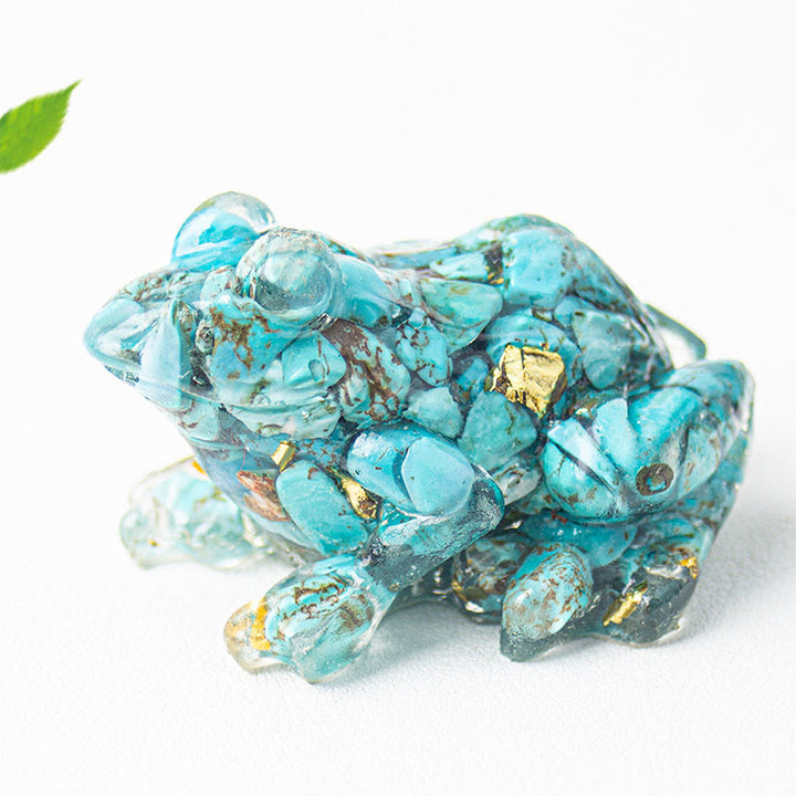 Buddha Stones Crystal Drip Resin Small Frog Passion Decoration Statue - image 18