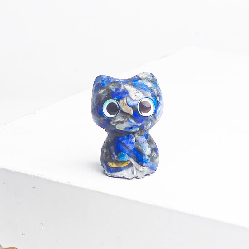 Buddha Stones Crystal Drip Resin Small Cat Purification Decoration Statue - image 7