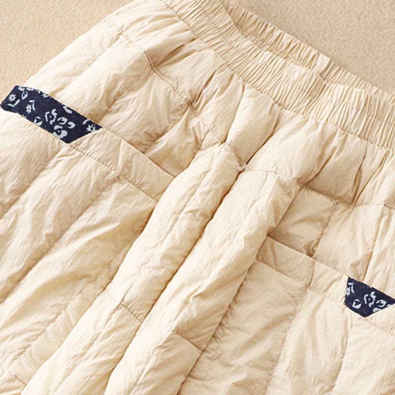 Buddha Stones Women's Winter Thermal Patchwork Cotton Pants With Pockets - image 2