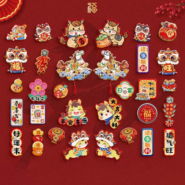 Buddha Stones Year of the Horse Refrigerator Fridge Full Magnet Back Blessings Decoration - 32Pcs Set 1&Set 3&Set 4&Set 5 - image 18