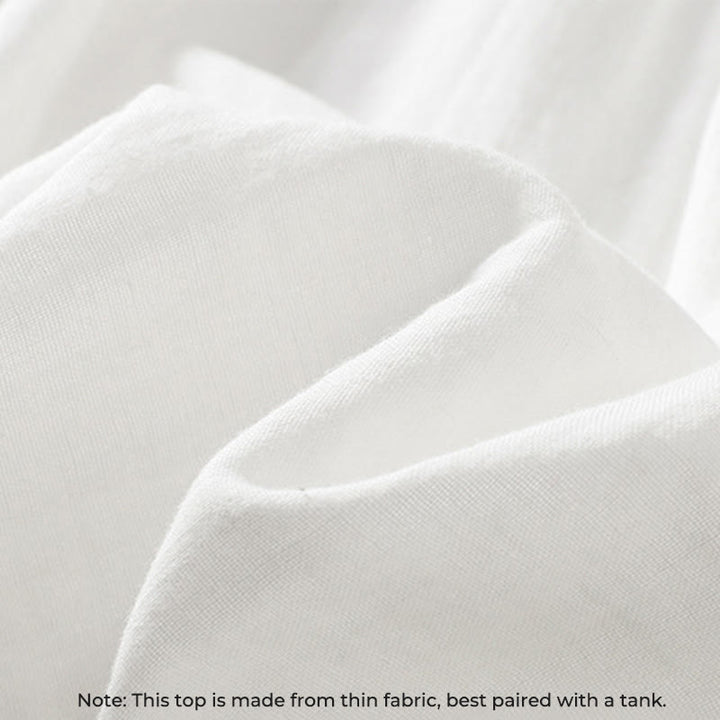 Buddha Stones White Ruffled Collar Long Sleeve Women's Cotton Shirt - image 10