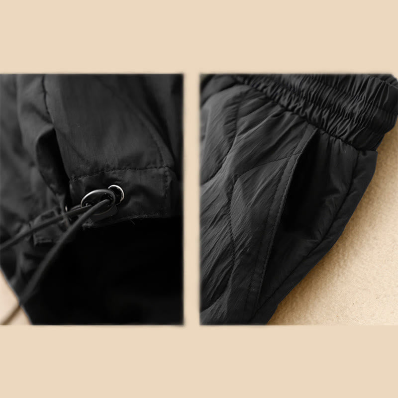 Buddha Stones Winter Curved Lines Warm Women's Ankle-length Pants With Pockets - image 12