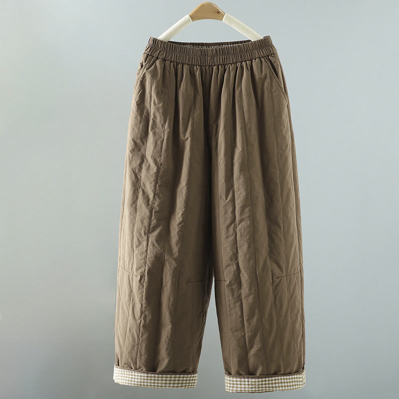 Buddha Stones Straight Lines Stripes Cotton Women's Harem Pants With Pockets - Tan - US8-10，UK/AU12-14，EU40-42 (2XL) - image 0