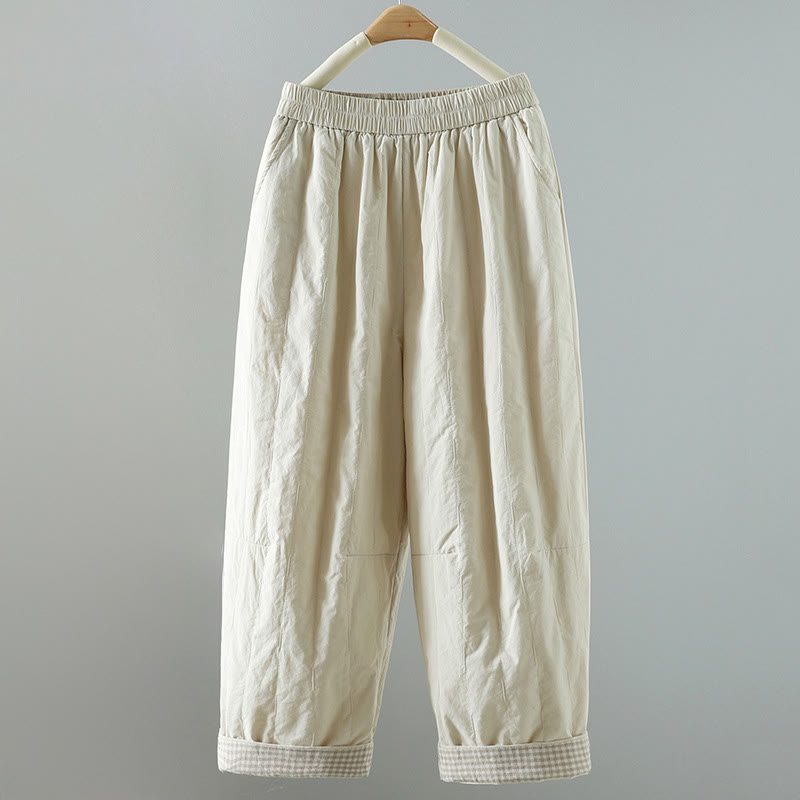 Buddha Stones Straight Lines Stripes Cotton Women's Harem Pants With Pockets - White - US8-10，UK/AU12-14，EU40-42 (2XL) - image 12