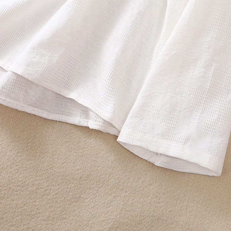 Buddha Stones Fall Embroidery Asymmetrical Design Frog-Button Women's Cotton Long Sleeve Shirt - image 13