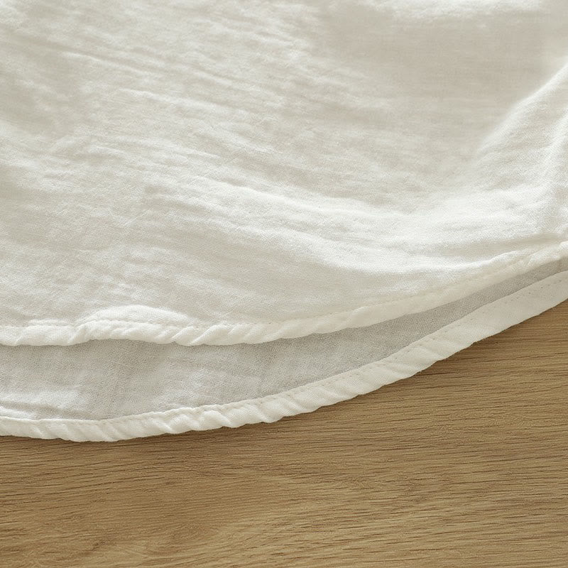 Buddha Stones Fall White Colorful Floral Embroidery Buttons Women's Cotton Long Sleeve Shirt - image 11