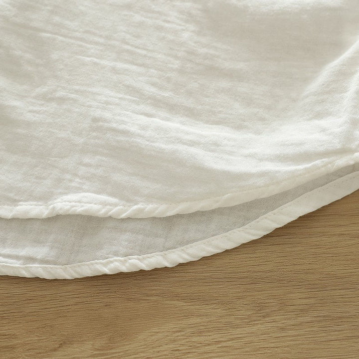 Buddha Stones Fall White Colorful Floral Embroidery Buttons Women's Cotton Long Sleeve Shirt - image 11