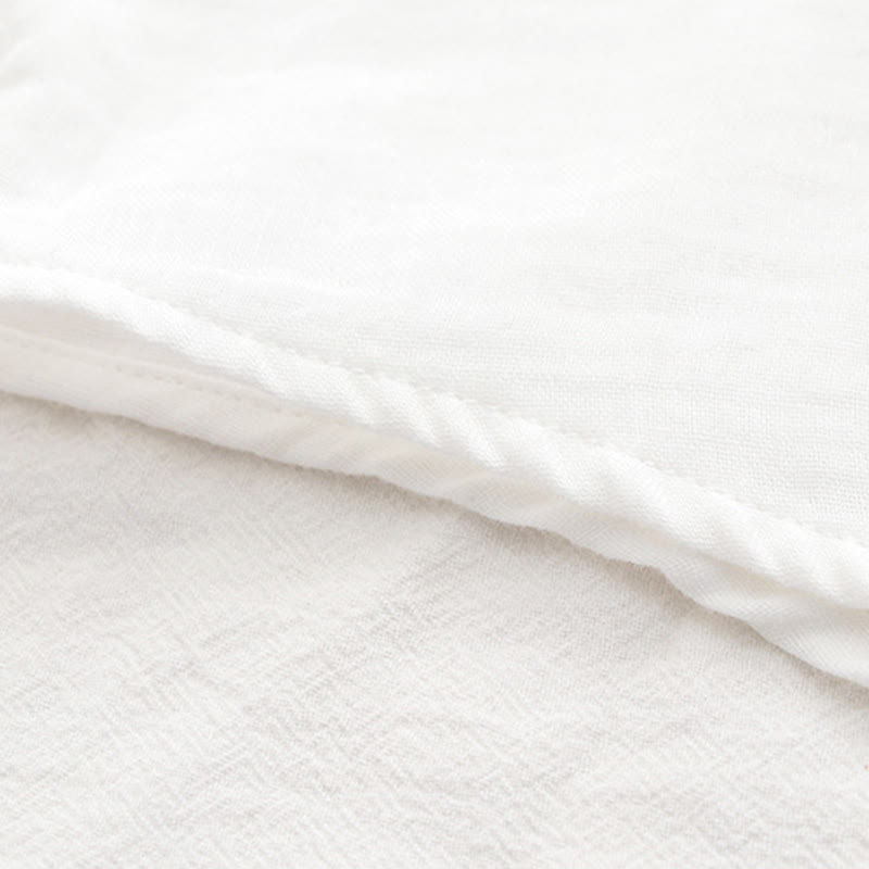 Buddha Stones Fall White Green Grass Buttons Women's Cotton Long Sleeve Shirt - image 12