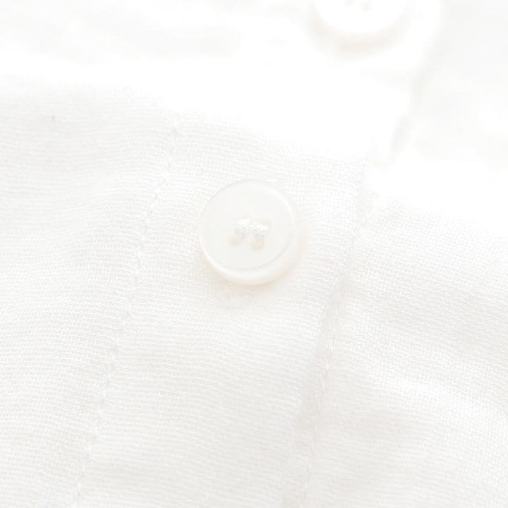 Buddha Stones Fall White Green Grass Buttons Women's Cotton Long Sleeve Shirt - image 10