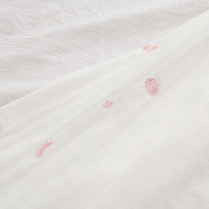 Buddha Stones Fall Pink Plum Blossoms Embroidery Buttons Women's Cotton Long Sleeve Shirt - image 10