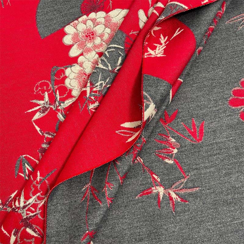 Buddha Stones Winter Fan Bamboo Peony Flowers Pattern Cozy Scarf Shawl - image 7