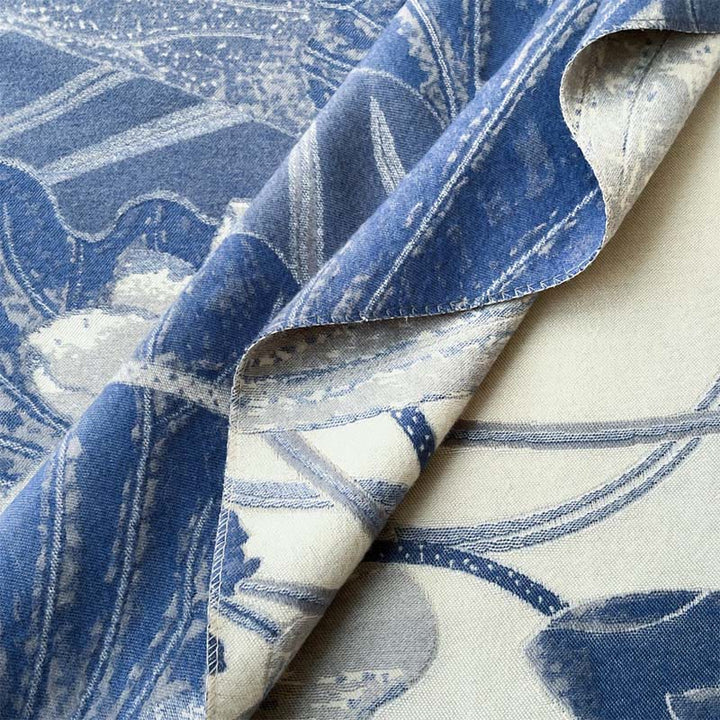 Buddha Stones Winter Stork Birds Lotus Flowers Leaves Pattern Soft Scarf Shawl - image 11