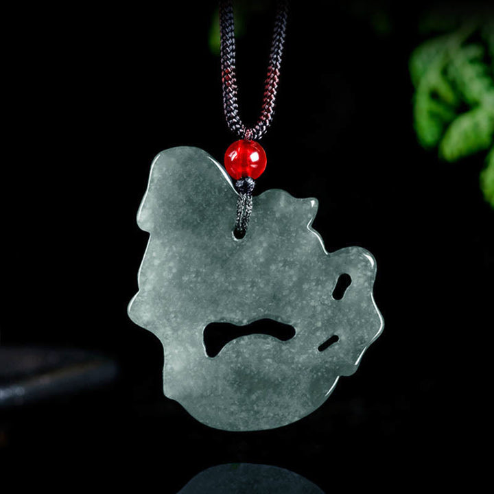 Buddha Stones Year of the Horse Jade Ingot Luck Prosperity Rope Necklace Pendant - image 4
