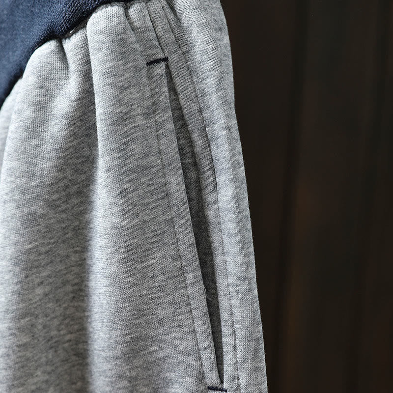 Buddha Stones Fall Solid Color-Blocked Women's Cotton Pants With Pockets - image 8