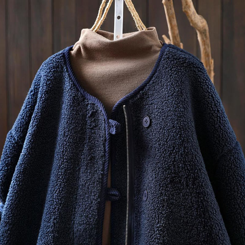 Buddha Stones Winter Zipper Buttons Long Sleeve Thermal Warm Cotton Women's Jacket With Pockets - image 5