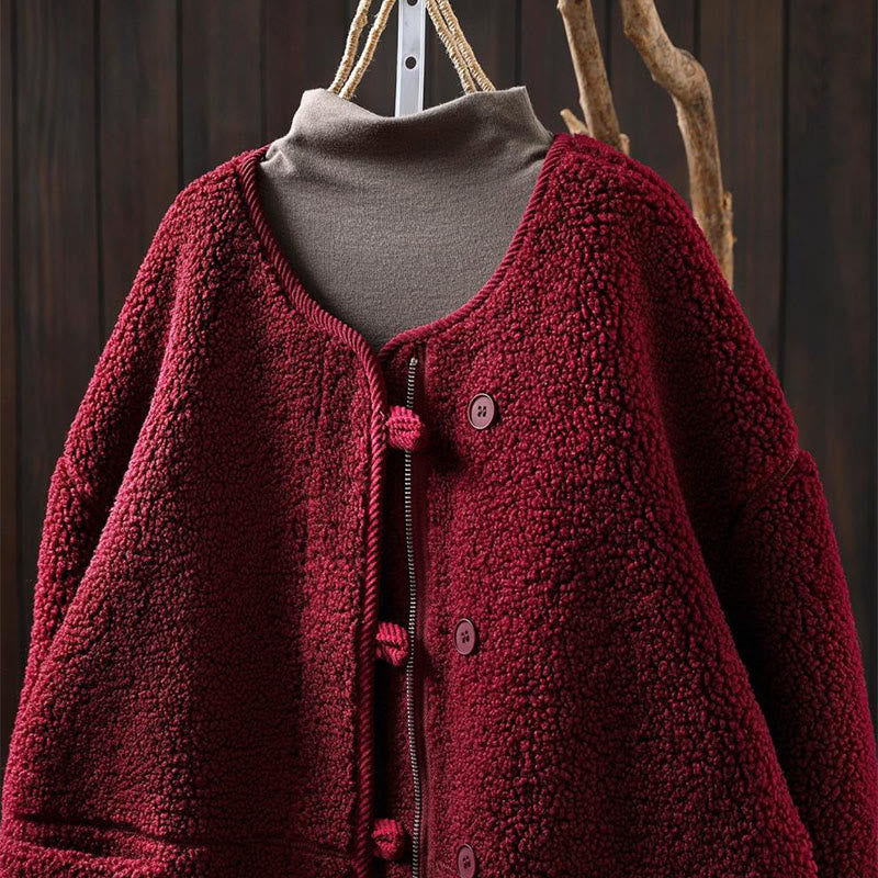 Buddha Stones Winter Zipper Buttons Long Sleeve Thermal Warm Cotton Women's Jacket With Pockets - image 18