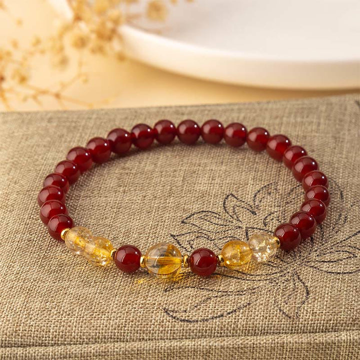 Buddha Stones Red Agate Citrine Confidence Pleasure Bracelet - image 2