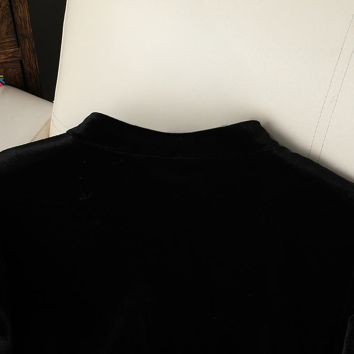 Buddha Stones Hanging Flower Design Women's Long Sleeve Thickened Jacket  - image 11