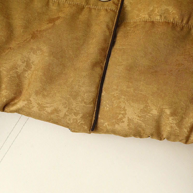 Buddha Stones Frog-button Dark Pattern Jacquard Women's Long Sleeve Thickened Jacket With Pockets - image 8