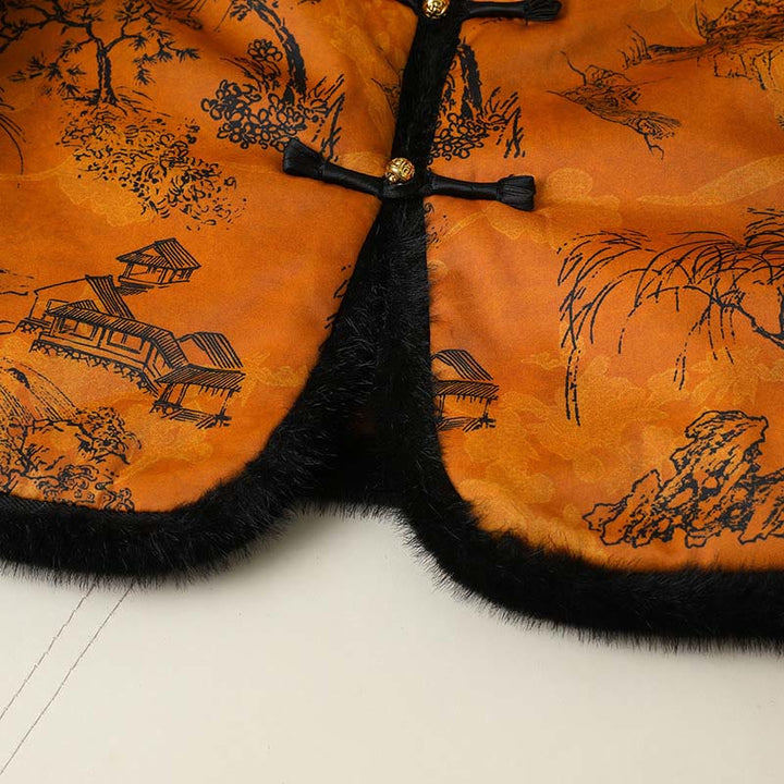 Buddha Stones Frog-button Flower Tree Pattern Women's Long Sleeve Thickened Jacket  - image 6