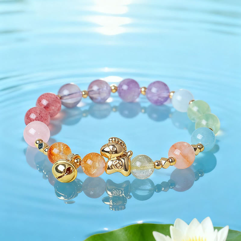 Buddha Stones Year Of The Horse Citrine Amethyst Various Crystals Protection Bracelet - image 4