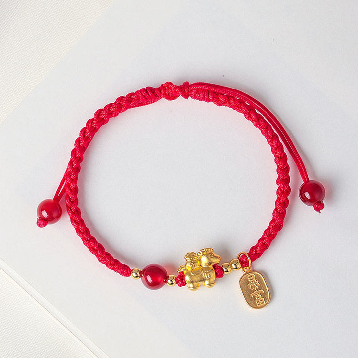 Buddha Stones 999 Sterling Silver Year Of The Horse Peaceful And Rich Success String Bracelet - image 1