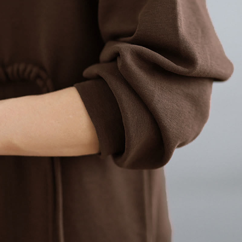 Buddha Stones Plain Frog-button Design Crew Neck Cotton Women's Long Sleeve Sweatshirt - image 13