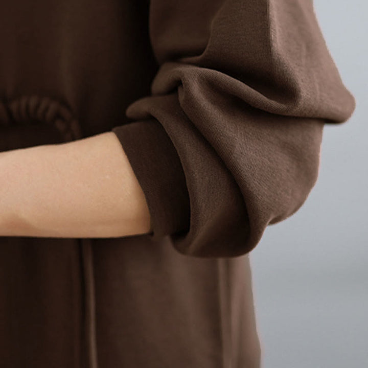 Buddha Stones Plain Frog-button Design Crew Neck Cotton Women's Long Sleeve Sweatshirt - image 13