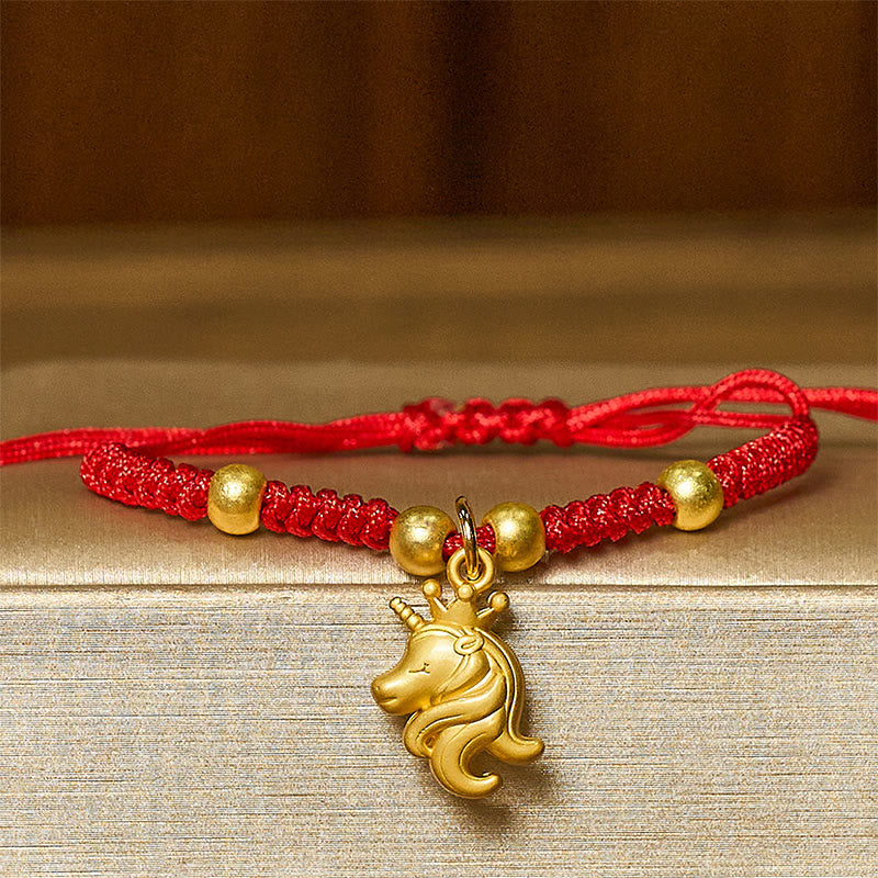 Buddha Stones Year Of The Horse Crown Design Red String Connection Bracelet - image 2