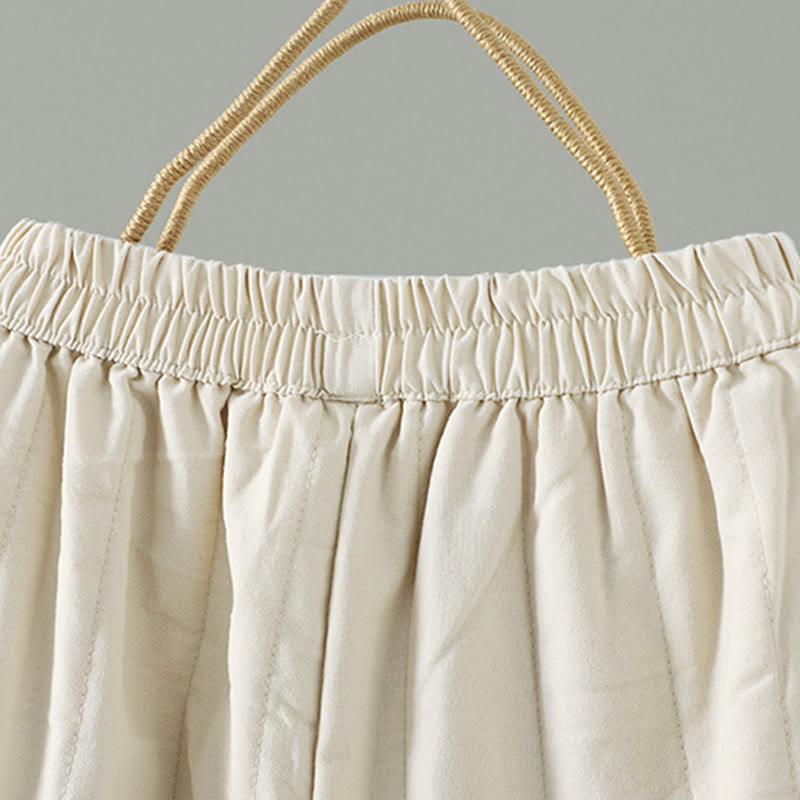 Buddha Stones Women's Ethnic Embroidery Flower Thermal Cotton Pants With Pockets - image 4