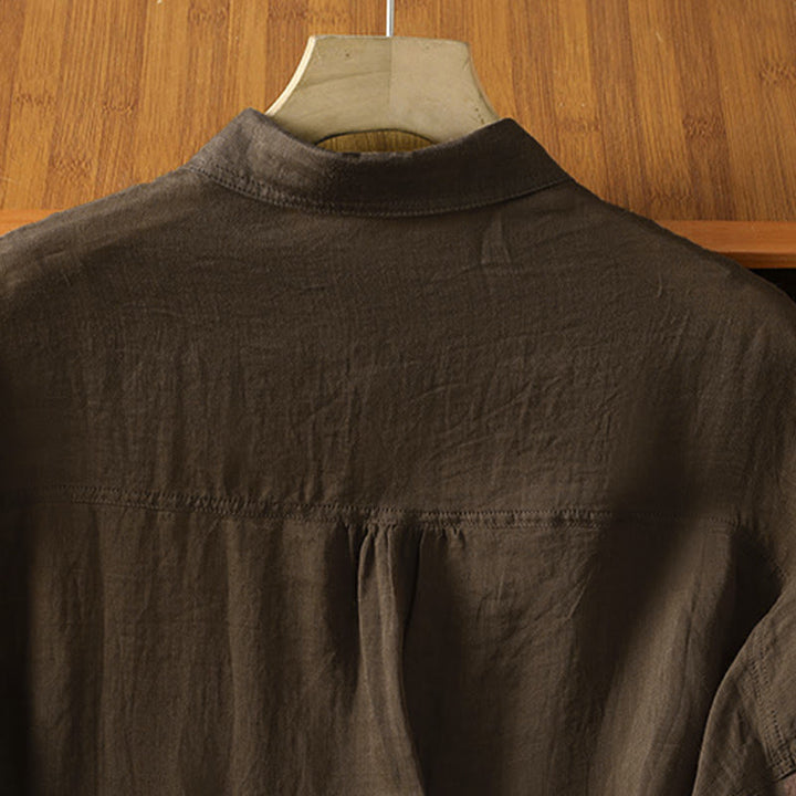 Buddha Stones Fall Commute Lapel Women's Long Sleeve Shirt With Pocket - image 14