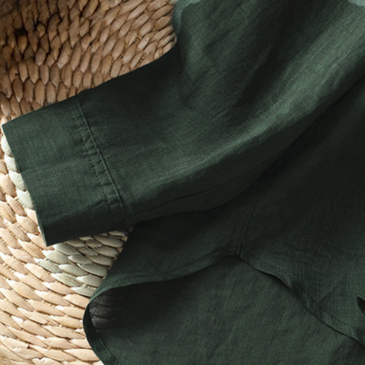 Buddha Stones Fall Commute Lapel Women's Long Sleeve Shirt With Pocket - image 7