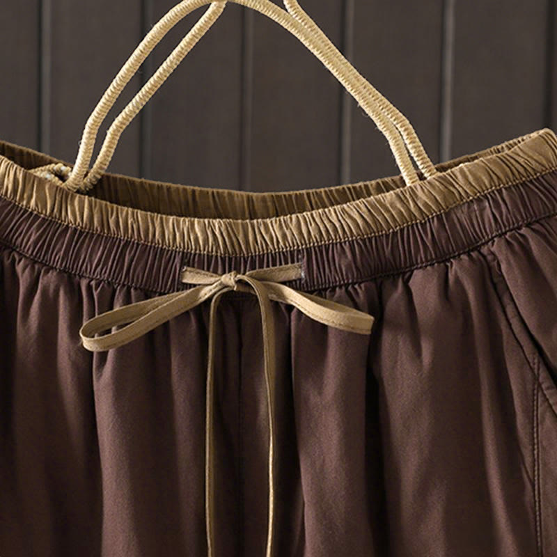 Buddha Stones Plain Cotton Women's Harem Thermal Pants With Pockets - image 7