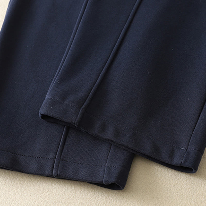 Buddha Stones Midnightblue Zipper Thermal Fleece-lined Women's Wide Leg Pants With Pockets - image 9