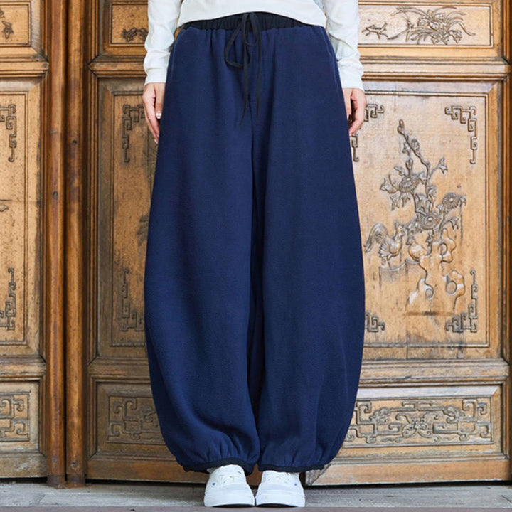 Buddha Stones Winter Men's Pure Color Elastic Cuff Design Cotton 9 Length Pants With Pockets - image 40