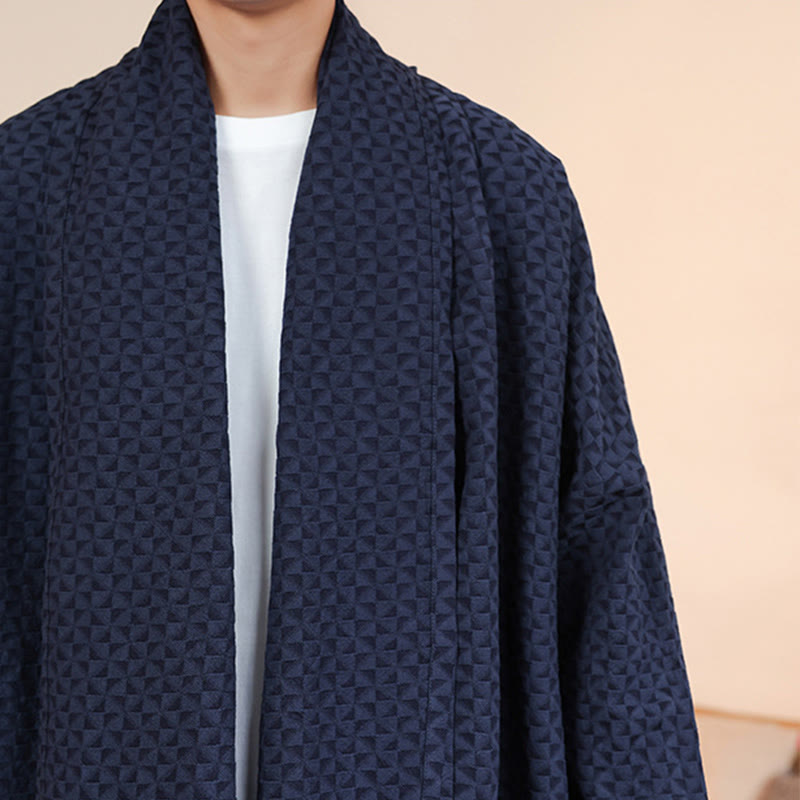 Buddha Stones Winter Jacquard Simple Design Men's Cotton Long Sleeve Kimono - image 11