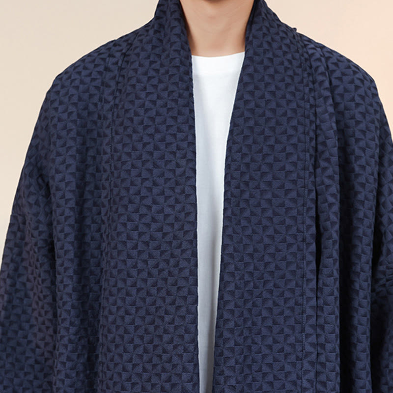 Buddha Stones Winter Jacquard Simple Design Men's Cotton Long Sleeve Kimono - image 10