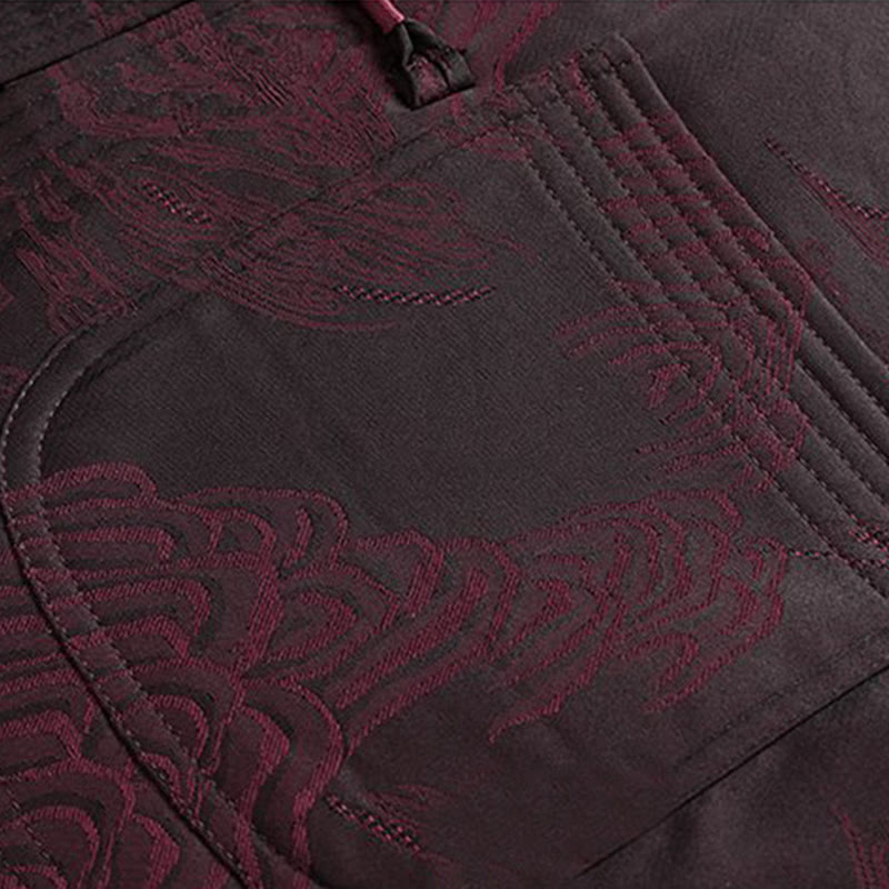 Buddha Stones 2Pcs Commute Tang Suit Frog-Button Men's Long Sleeve Shirt Pants Cotton Clothing Set - image 12